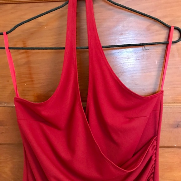 Slinky Red Halter Dress - Picture 7 of 8